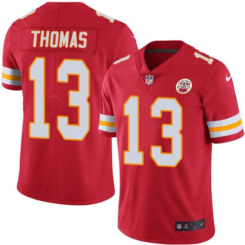 Nike Chiefs #13 De'Anthony Thomas Red Team Color Men's Stitched NFL Vapor Untouchable Limited Jersey - Click Image to Close